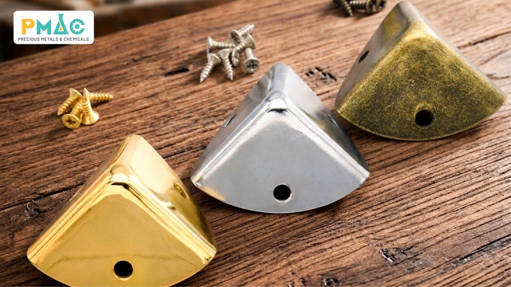 Gold plating, silver plating, and rhodium plating layers