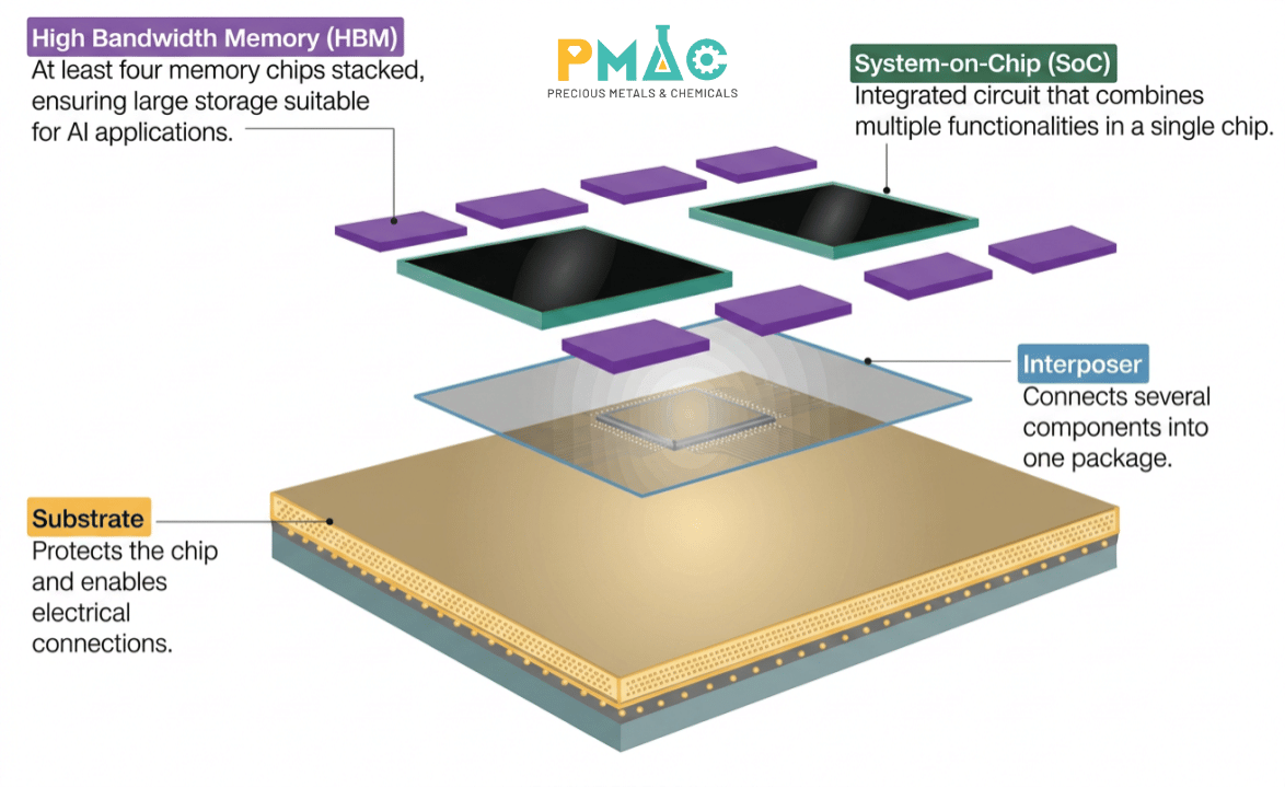Hình 3: Vai trò của Advanced Packaging trong HBM