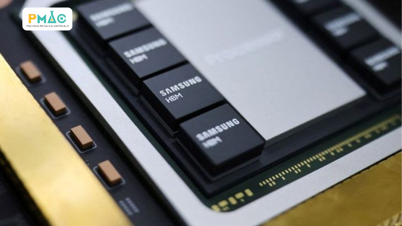 Bộ nhớ HBM được tích hợp gần bộ xử lý trong chip AI để tăng băng thông dữ liệu